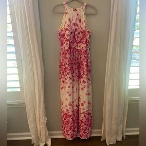 Eliza J Pink and White Floral Maxi Dress Size 10